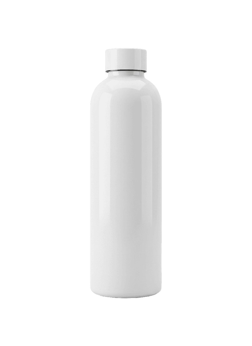 Botella de acero blanca