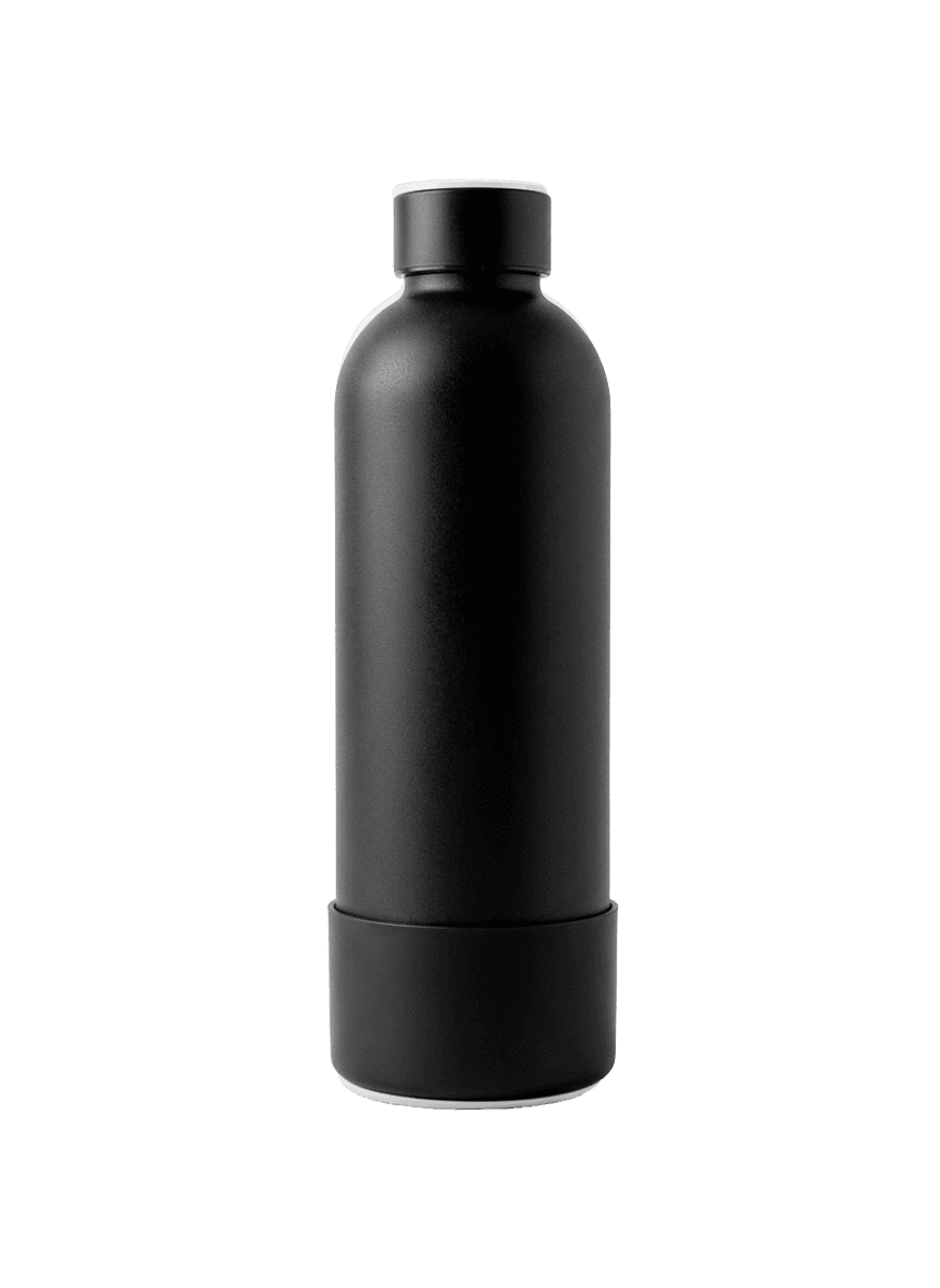 Botella de acero negra